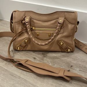 Balenciaga City Classic Mini Bag Leather pale pink with gold hardware